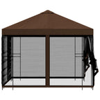 Garten Pavillon mit Seitenwänden 3 x 3 m Braun