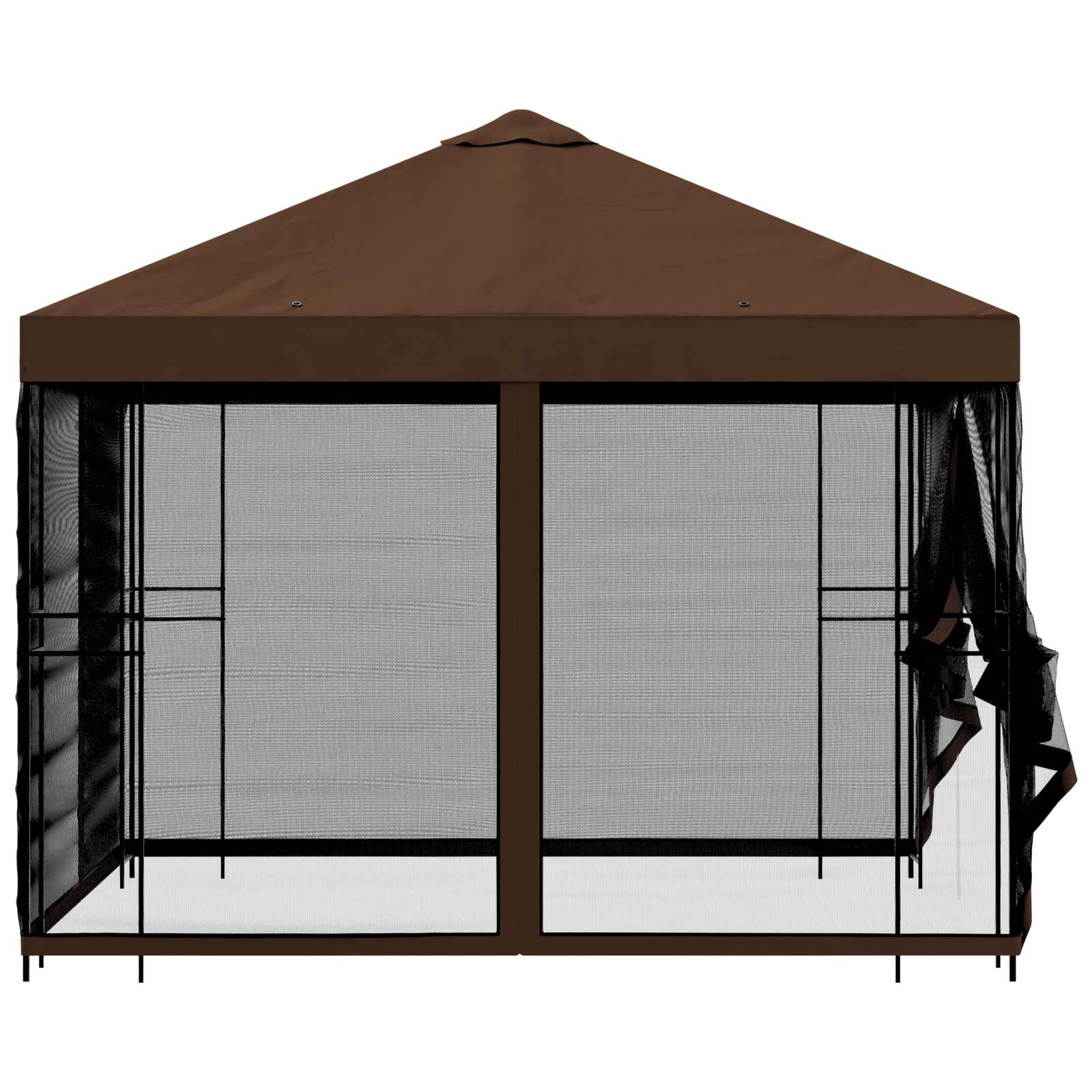 Garten Pavillon mit Seitenwänden 3 x 3 m Braun