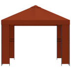 Pavillon 3 x 3 m Terrakotta Polyester und Stahl 190 gsm