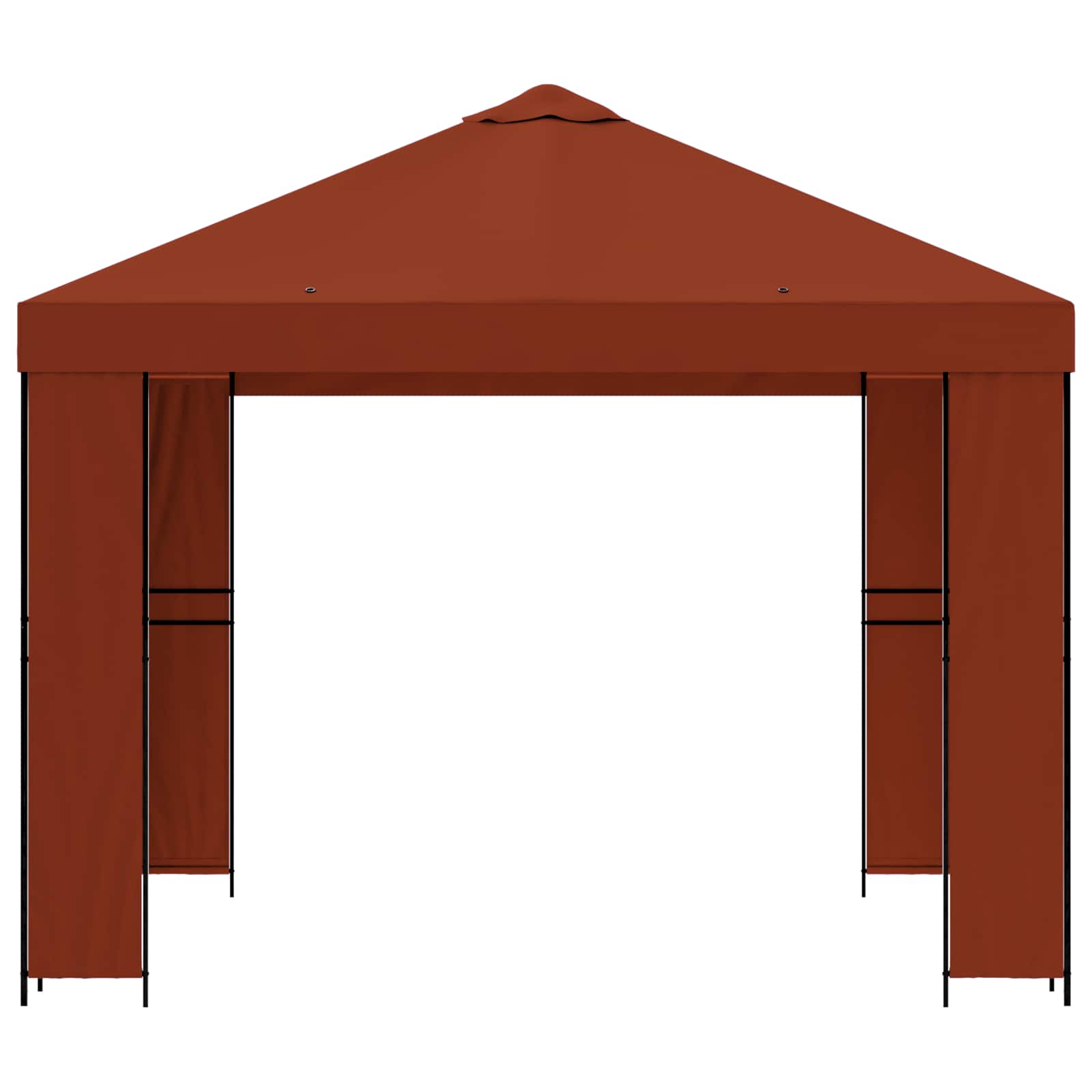 Pavillon 3 x 3 m Terrakotta Polyester und Stahl 190 gsm