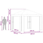 Pavillon 3 x 3 m Grün Polyester und Stahl 190 gsm