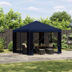 Pavillon 3 x 3 m Blau Polyester und Stahl 190 gsm