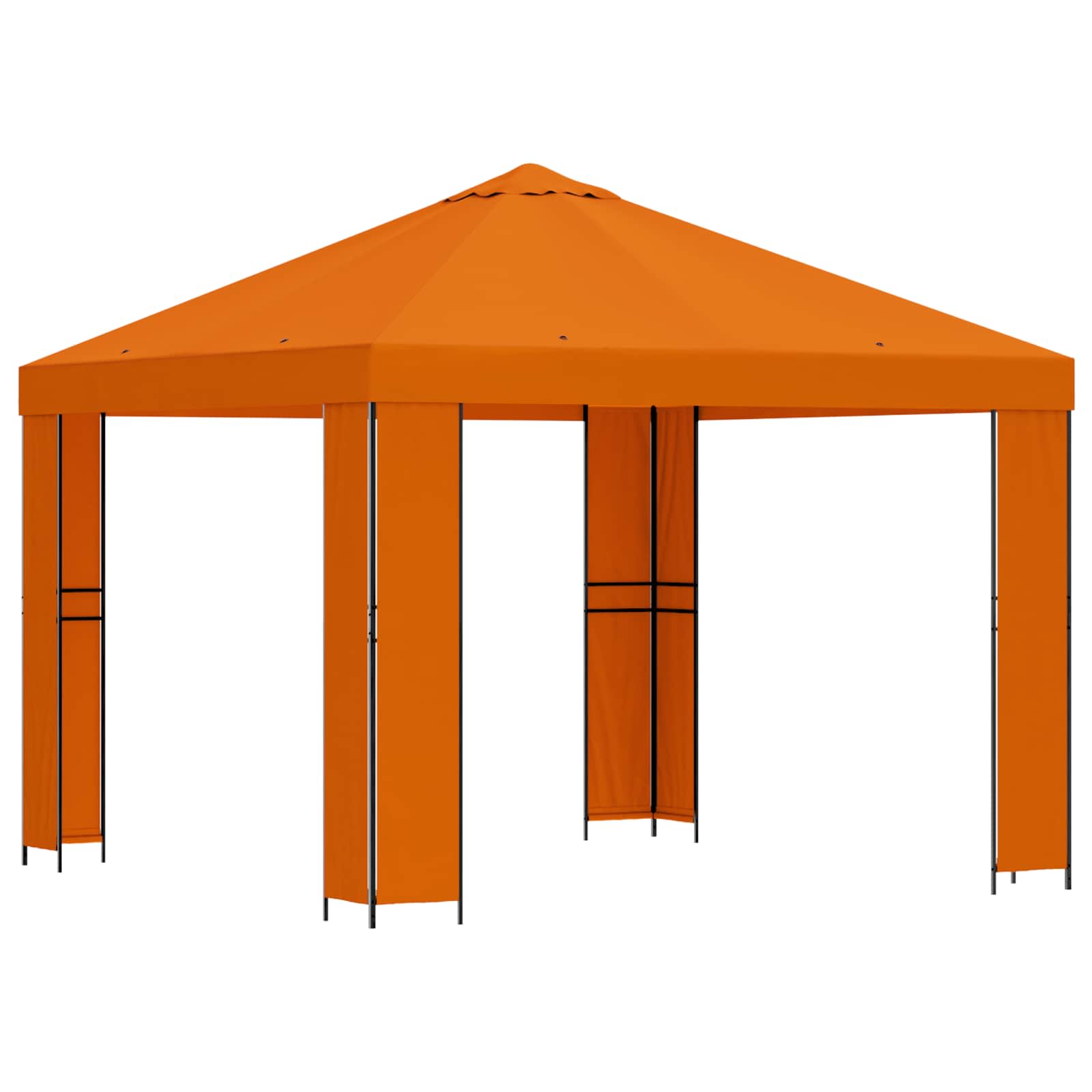 Pavillon 3 x 3 m Orange Polyester und Stahl 190 gsm