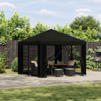 Pavillon 3 x 3 m Schwarz Polyester und Stahl 190 gsm