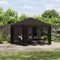Garten Pavillon mit Seitenwänden 3 x 3 m Anthrazit