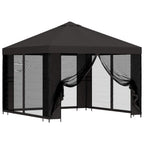 Garten Pavillon mit Seitenwänden 3 x 3 m Anthrazit