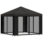 Garten Pavillon mit Seitenwänden 3 x 3 m Anthrazit