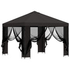 Garten Pavillon mit Seitenwänden 3 x 3 m Anthrazit