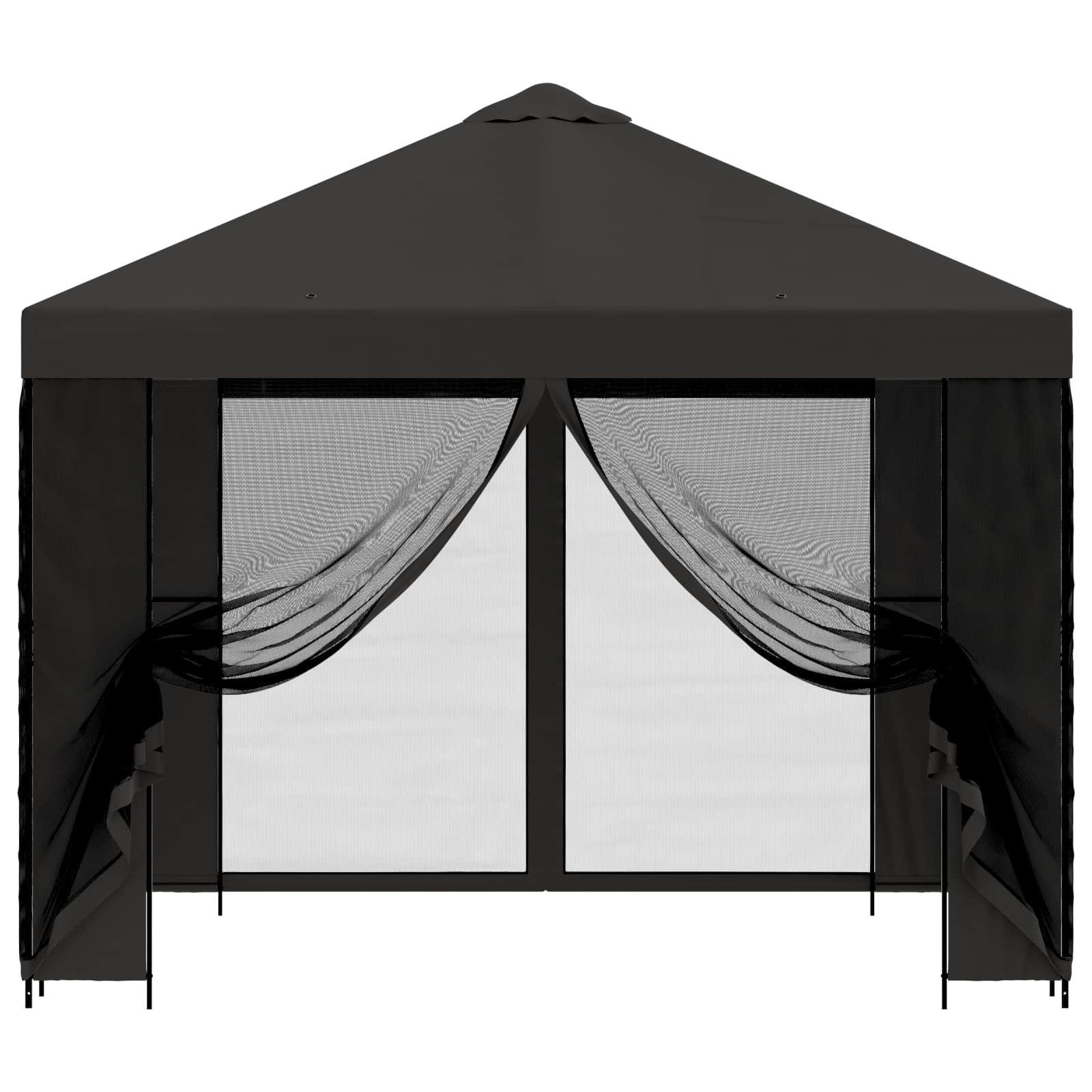 Garten Pavillon mit Seitenwänden 3 x 3 m Anthrazit