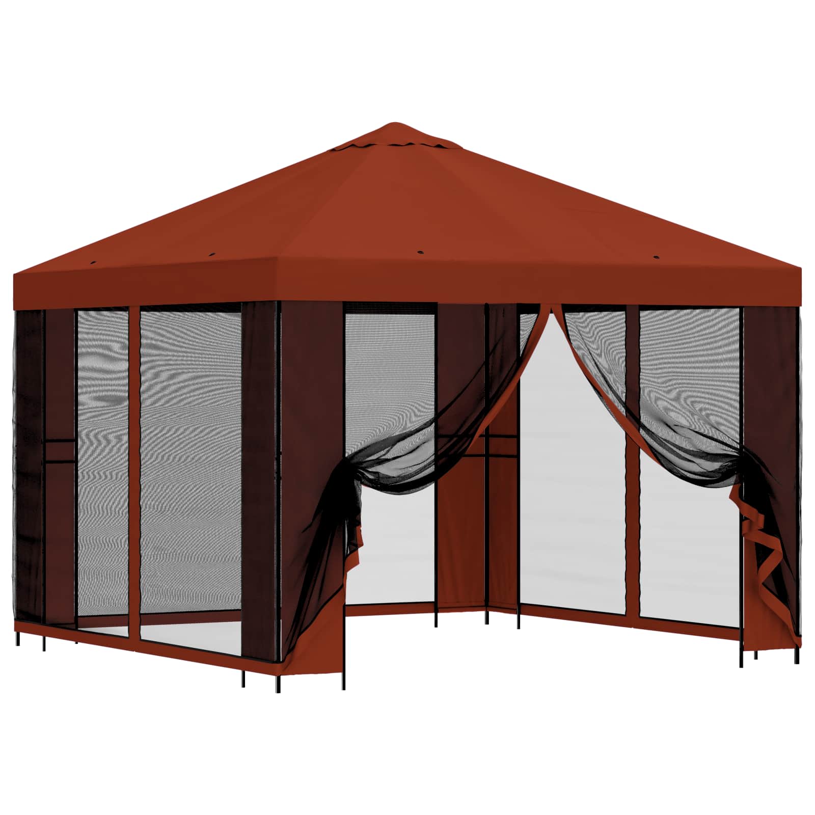 Garten Pavillon mit Seitenwänden 3 x 3 m Terrakotta