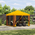 Garten Pavillon mit Seitenwänden 3 x 3 m Gelb