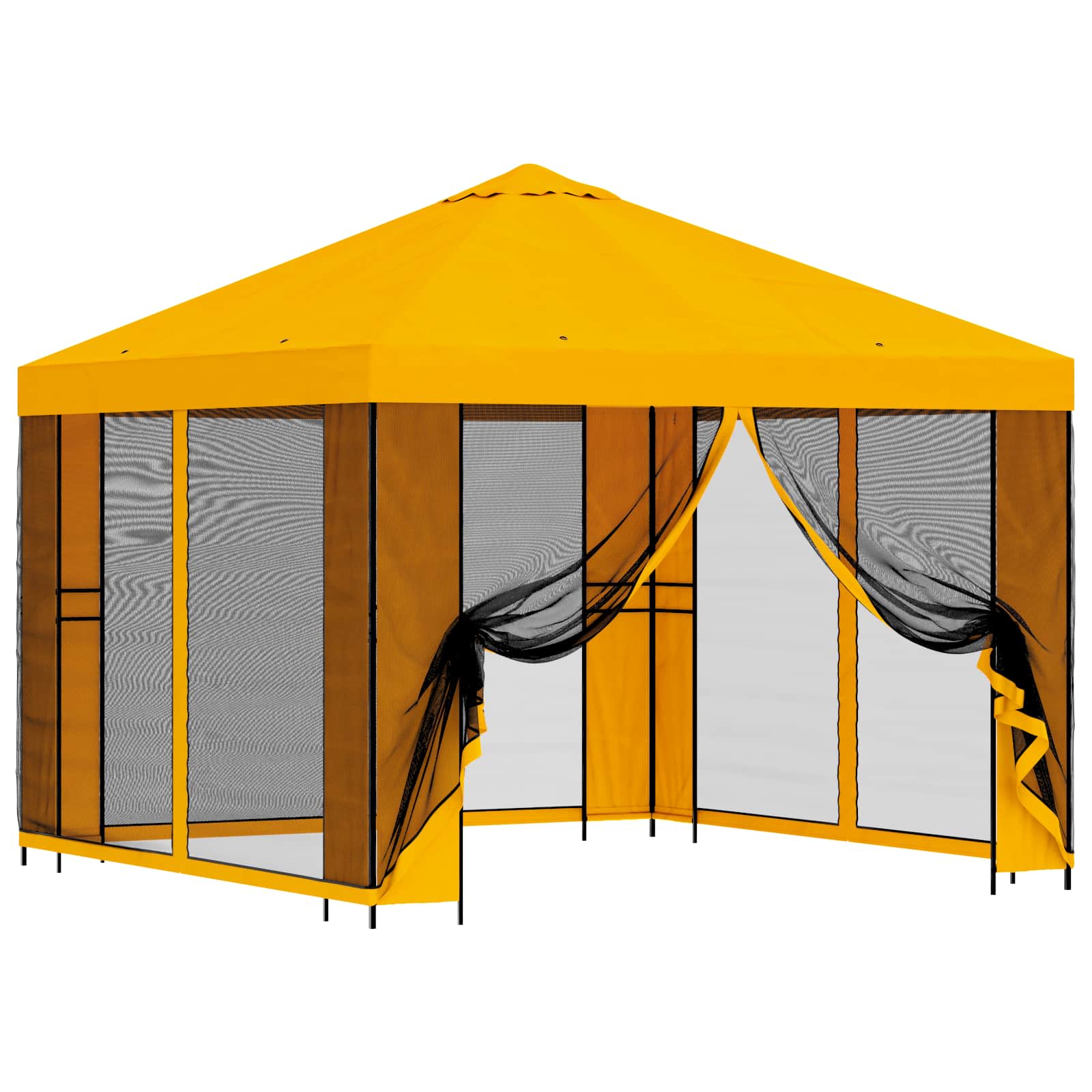 Garten Pavillon mit Seitenwänden 3 x 3 m Gelb
