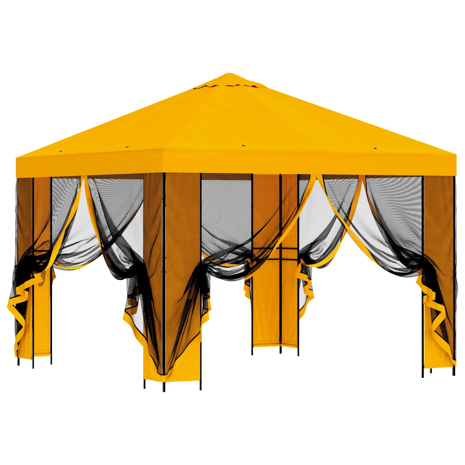 Garten Pavillon mit Seitenwänden 3 x 3 m Gelb