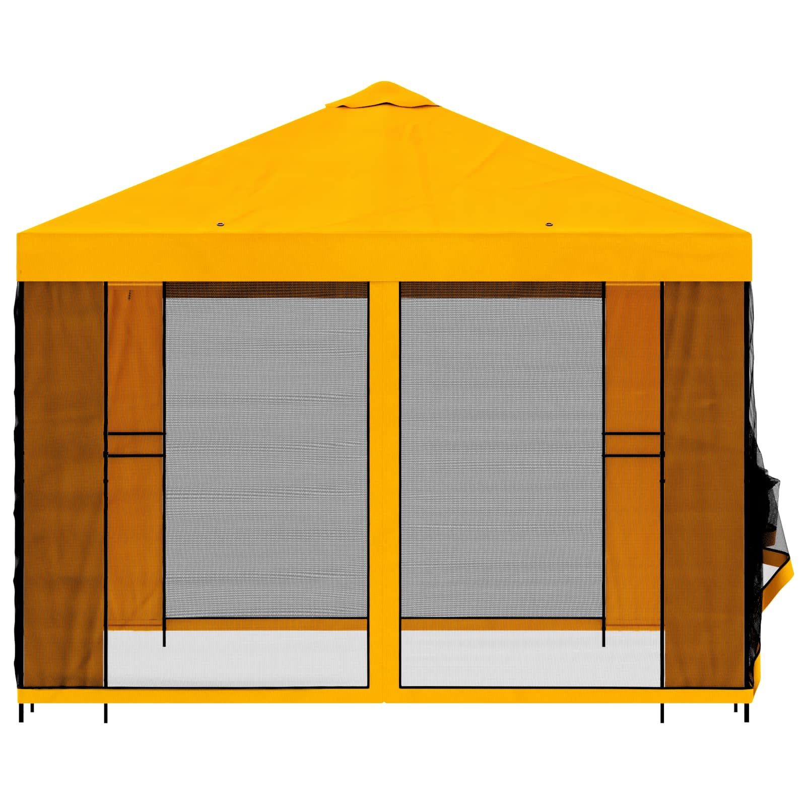 Garten Pavillon mit Seitenwänden 3 x 3 m Gelb