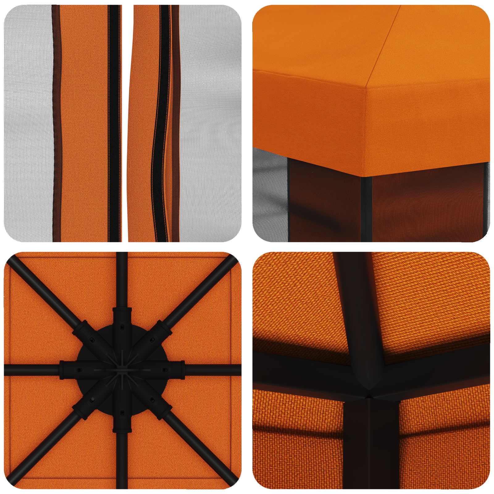 Garten Pavillon mit Seitenwänden 3 x 3 m Orange