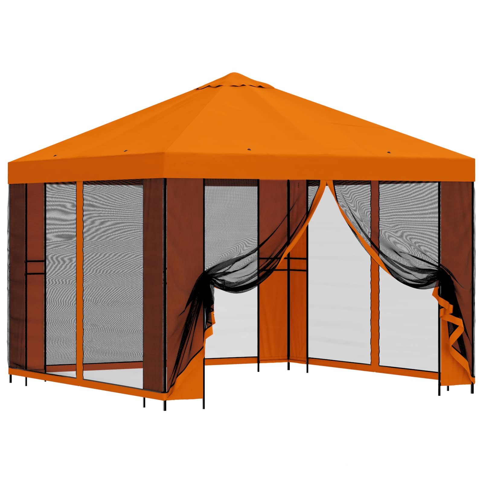 Garten Pavillon mit Seitenwänden 3 x 3 m Orange