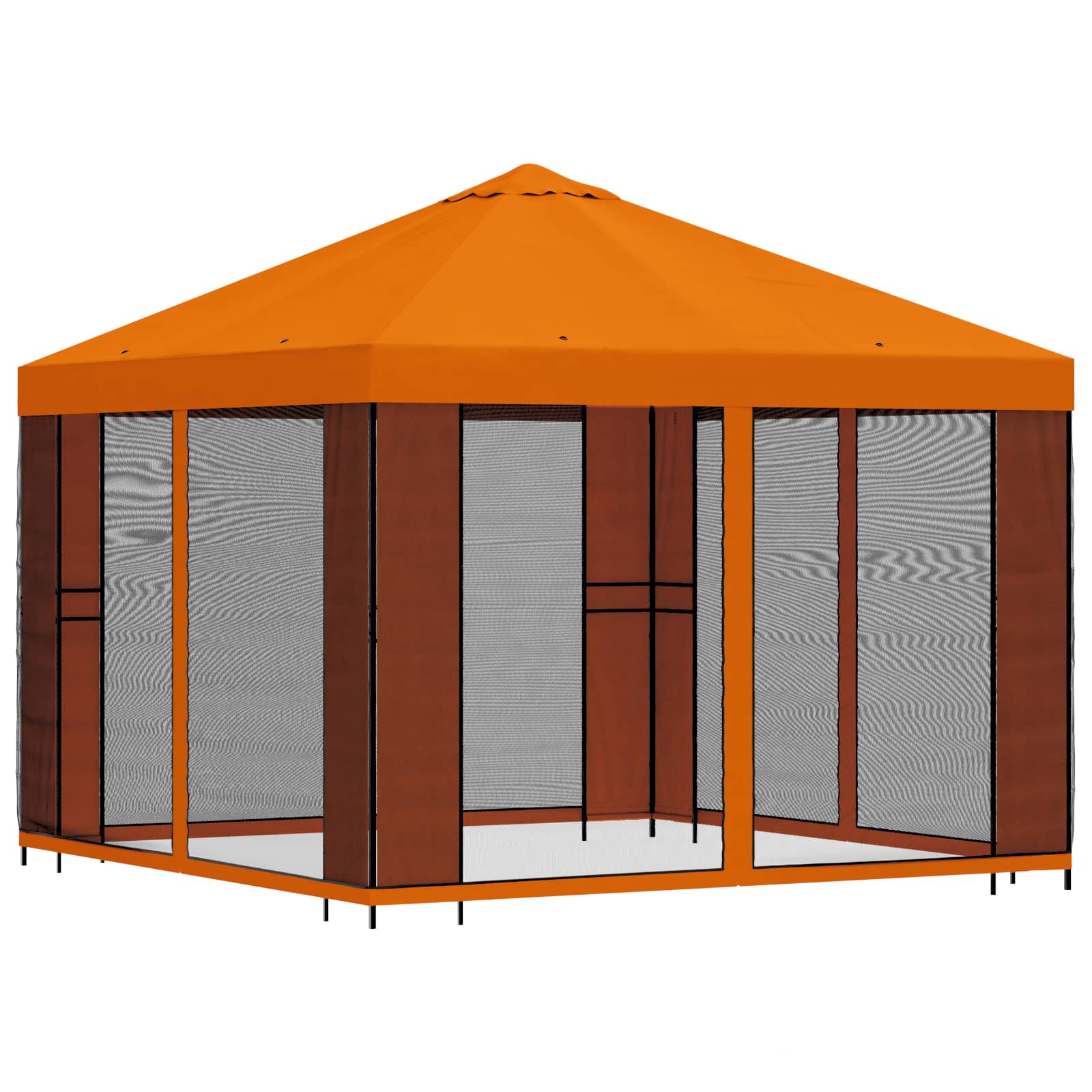 Garten Pavillon mit Seitenwänden 3 x 3 m Orange