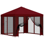 Garten Pavillon mit Seitenwänden 3 x 3 m Bordeauxrot