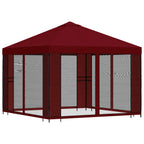 Garten Pavillon mit Seitenwänden 3 x 3 m Bordeauxrot