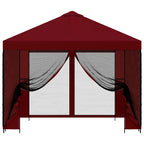 Garten Pavillon mit Seitenwänden 3 x 3 m Bordeauxrot