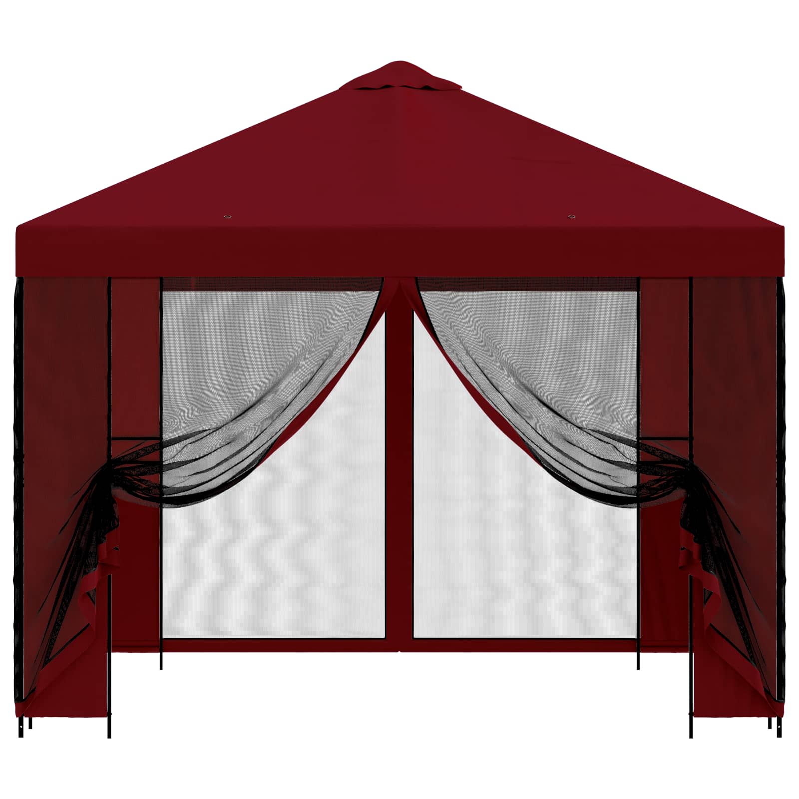 Garten Pavillon mit Seitenwänden 3 x 3 m Bordeauxrot