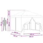 Garten Pavillon mit Seitenwänden 3 x 3 m Bordeauxrot