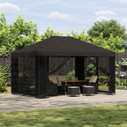 Pavillon 4 x 3 m Anthrazit Polyester und Stahl 190 gsm