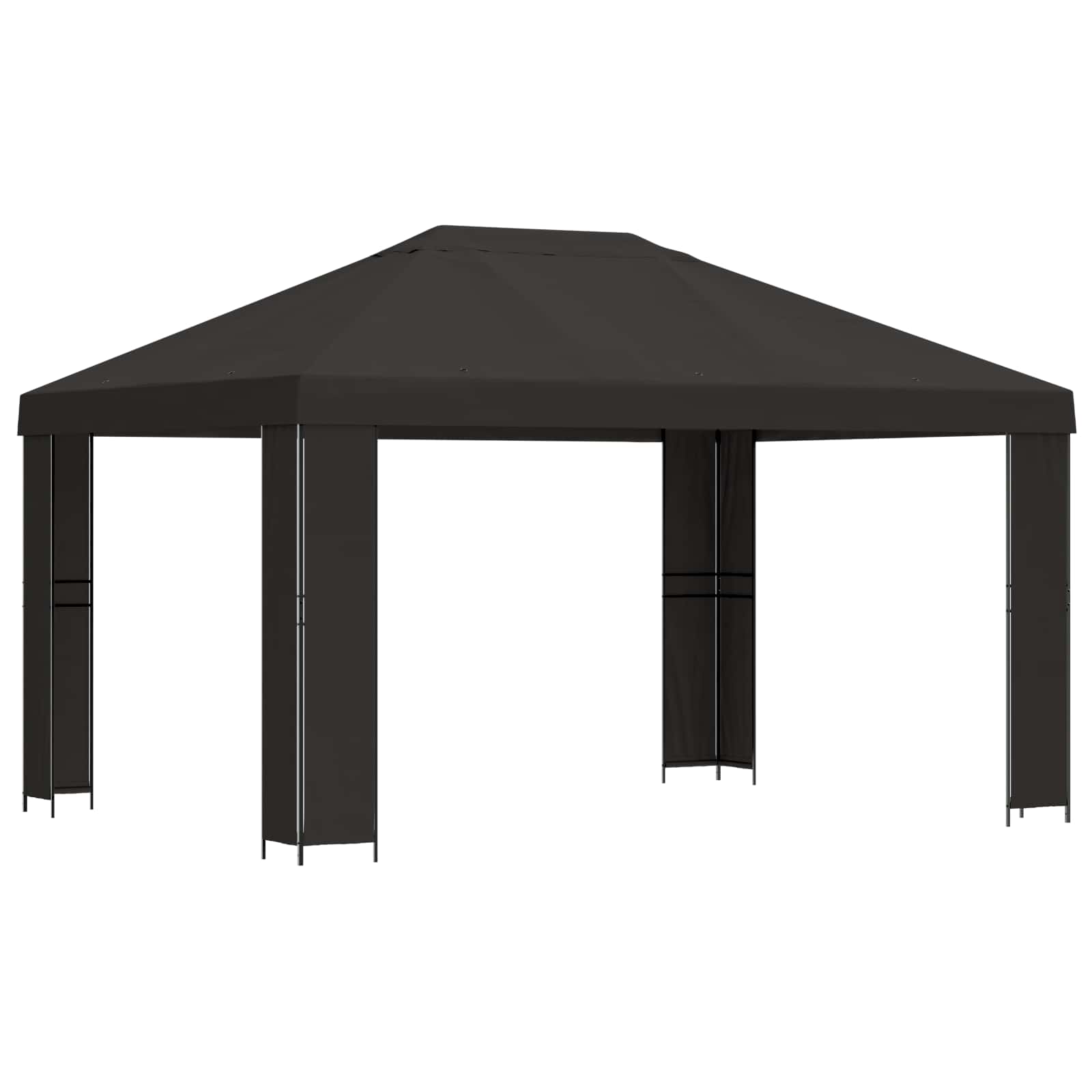 Pavillon 4 x 3 m Anthrazit Polyester und Stahl 190 gsm