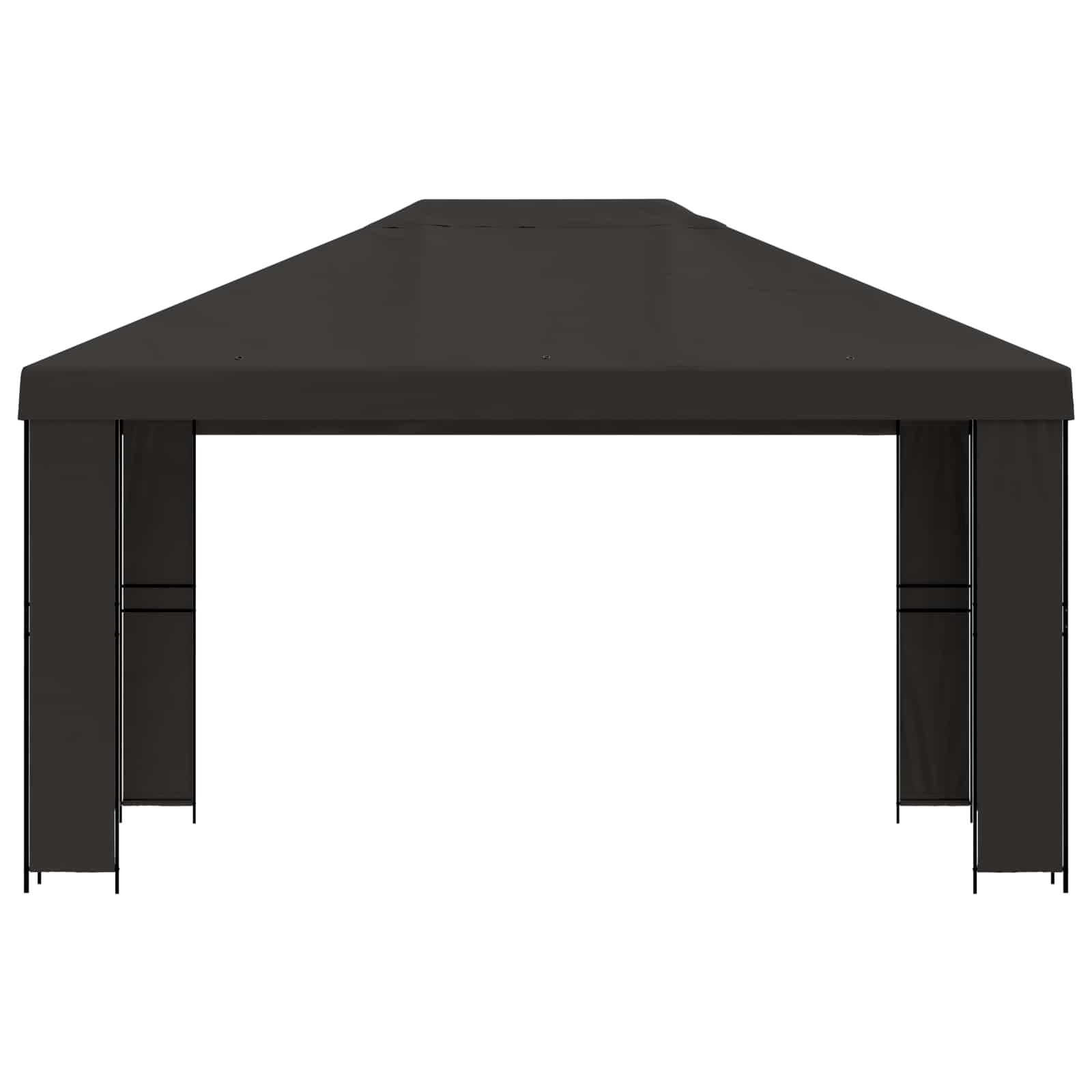 Pavillon 4 x 3 m Anthrazit Polyester und Stahl 190 gsm