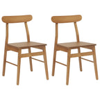 Esszimmerstuhl 2 pcs Natur 43 x 44,5 x 77 cm Massives Gummiholz