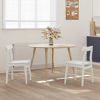Esszimmerstuhl 2 pcs Weiß 43 x 44,5 x 77 cm Massives Gummiholz