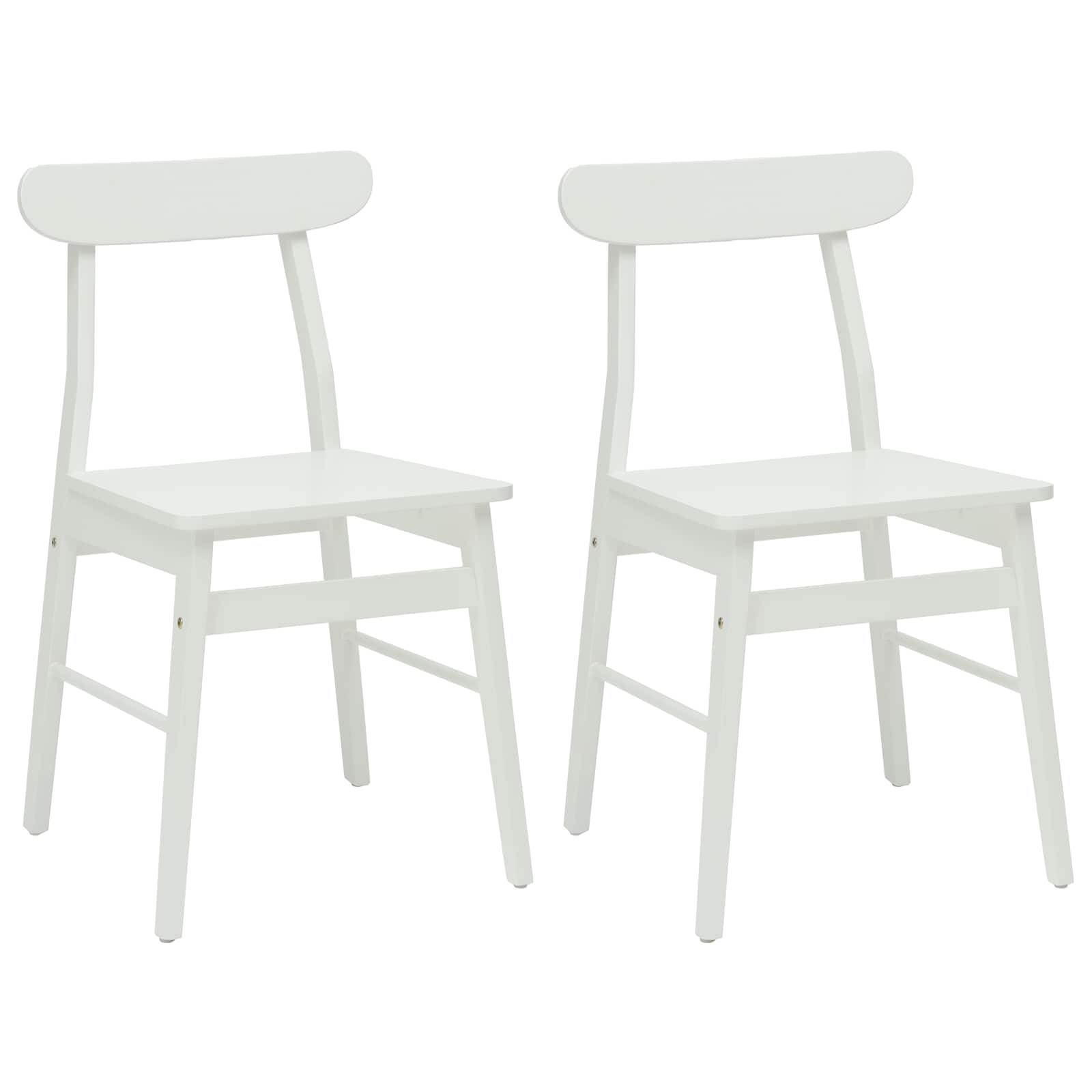 Esszimmerstuhl 2 pcs Weiß 43 x 44,5 x 77 cm Massives Gummiholz