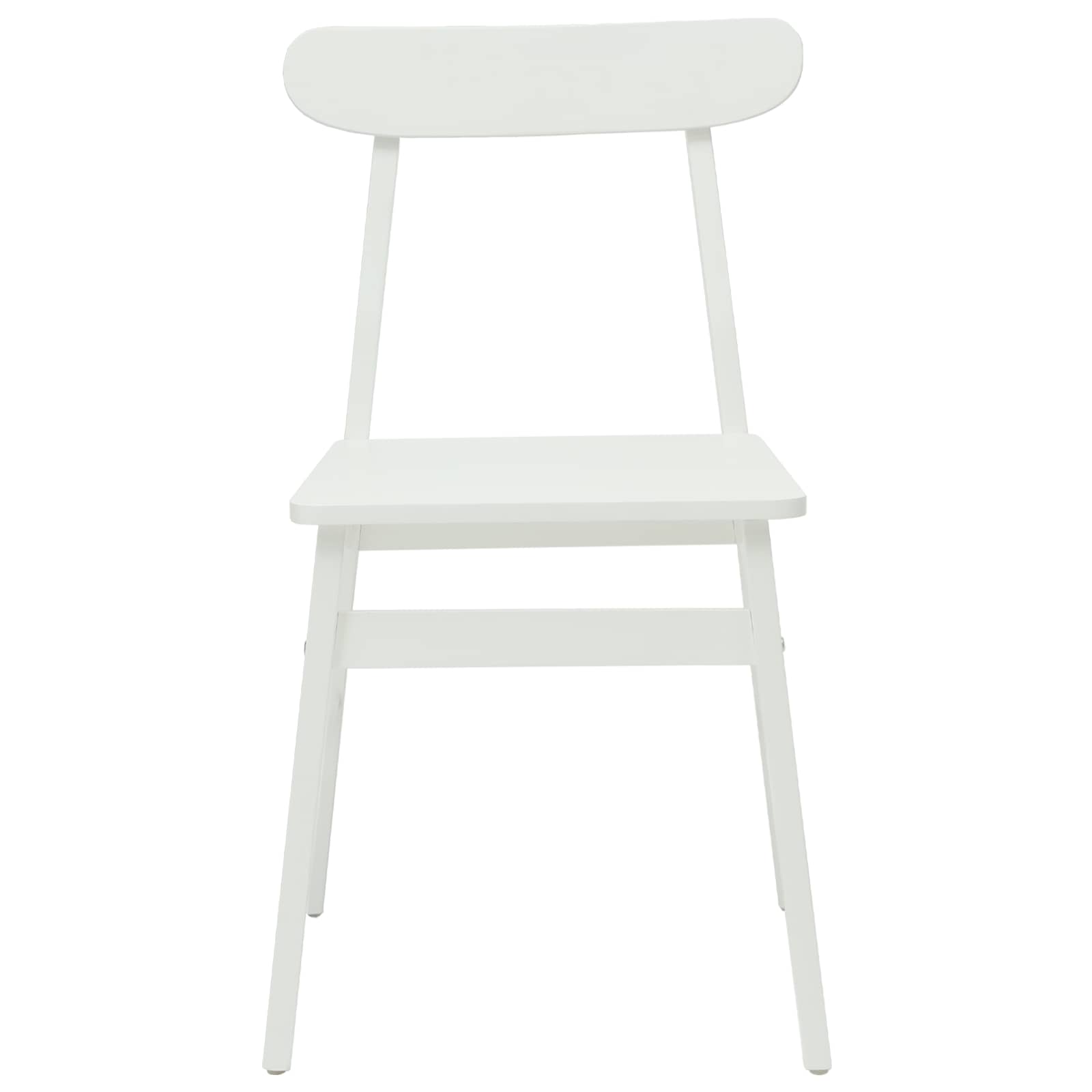 Esszimmerstuhl 2 pcs Weiß 43 x 44,5 x 77 cm Massives Gummiholz