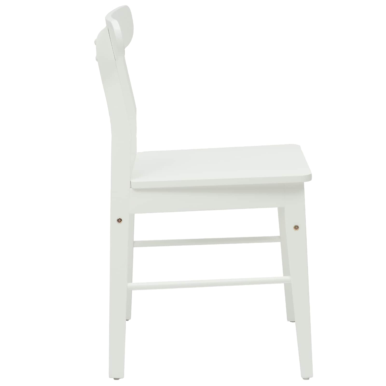 Esszimmerstuhl 2 pcs Weiß 43 x 44,5 x 77 cm Massives Gummiholz