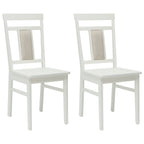 Esszimmerstuhl 2 pcs Weiß Massives Gummiholz