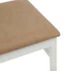 Esszimmerstuhl 2 pcs Weiß und Braun Massives Gummiholz