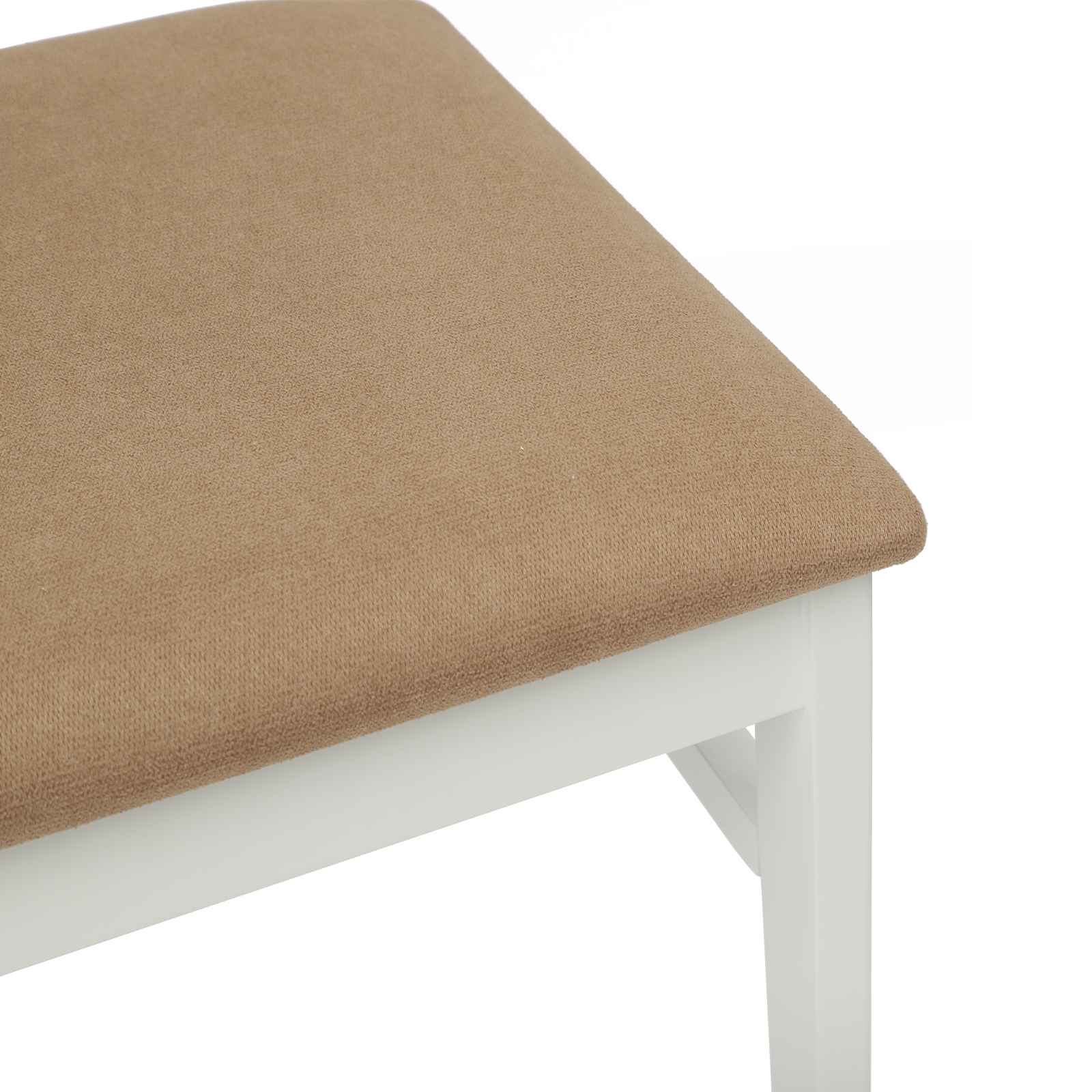 Esszimmerstuhl 2 pcs Weiß und Braun Massives Gummiholz
