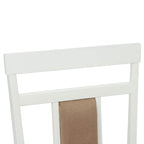 Esszimmerstuhl 2 pcs Weiß und Braun Massives Gummiholz