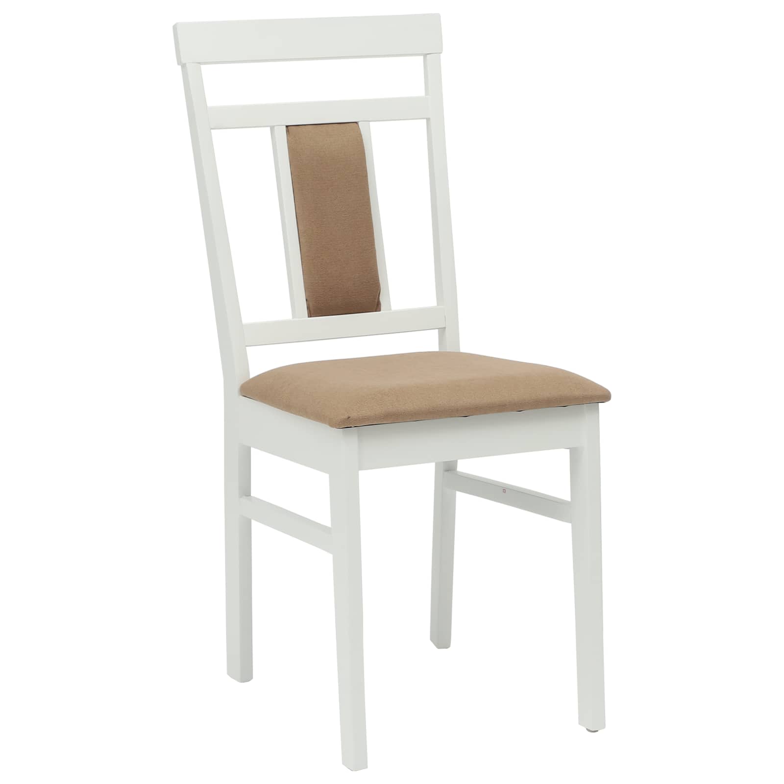 Esszimmerstuhl 2 pcs Weiß und Braun Massives Gummiholz