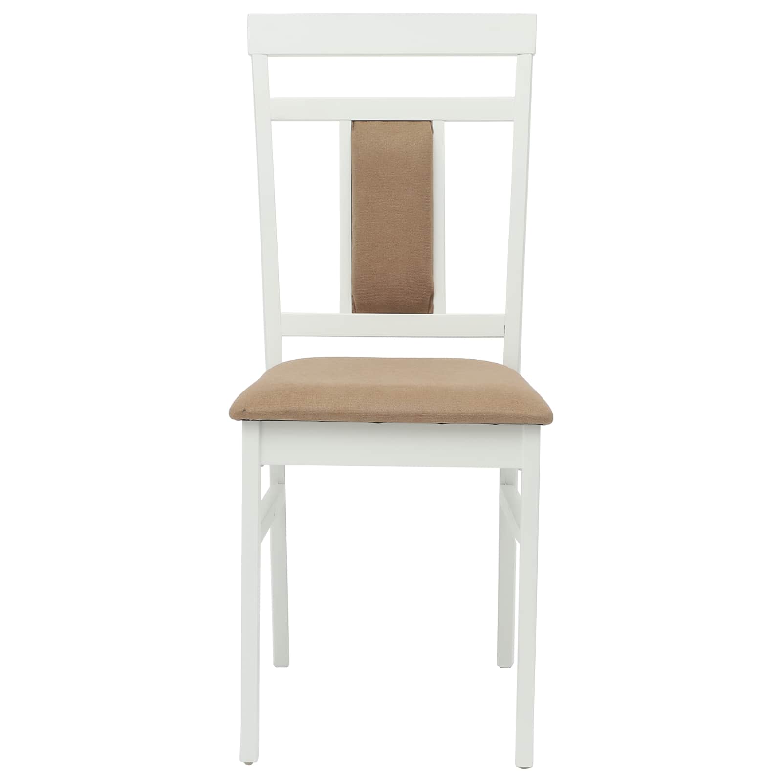 Esszimmerstuhl 2 pcs Weiß und Braun Massives Gummiholz