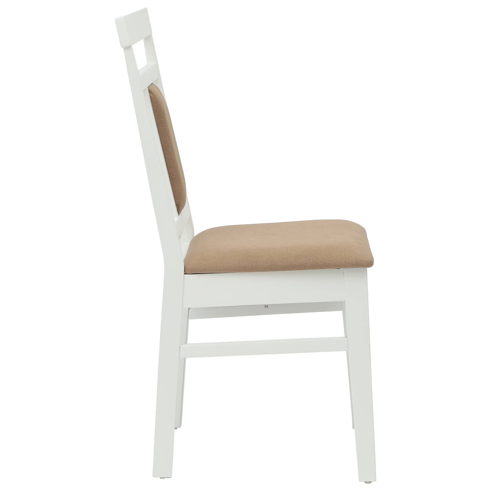 Esszimmerstuhl 2 pcs Weiß und Braun Massives Gummiholz