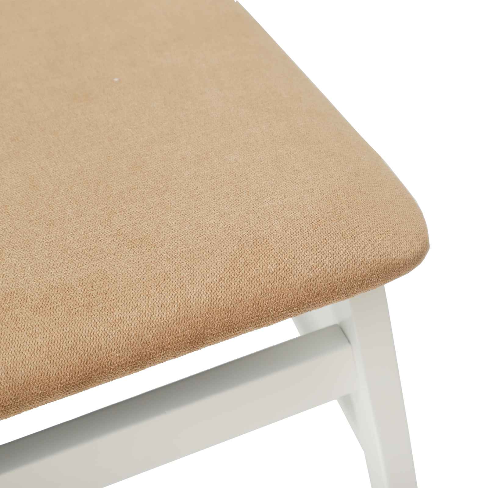Esszimmerstuhl 2 pcs Weiß und Braun Massives Gummiholz
