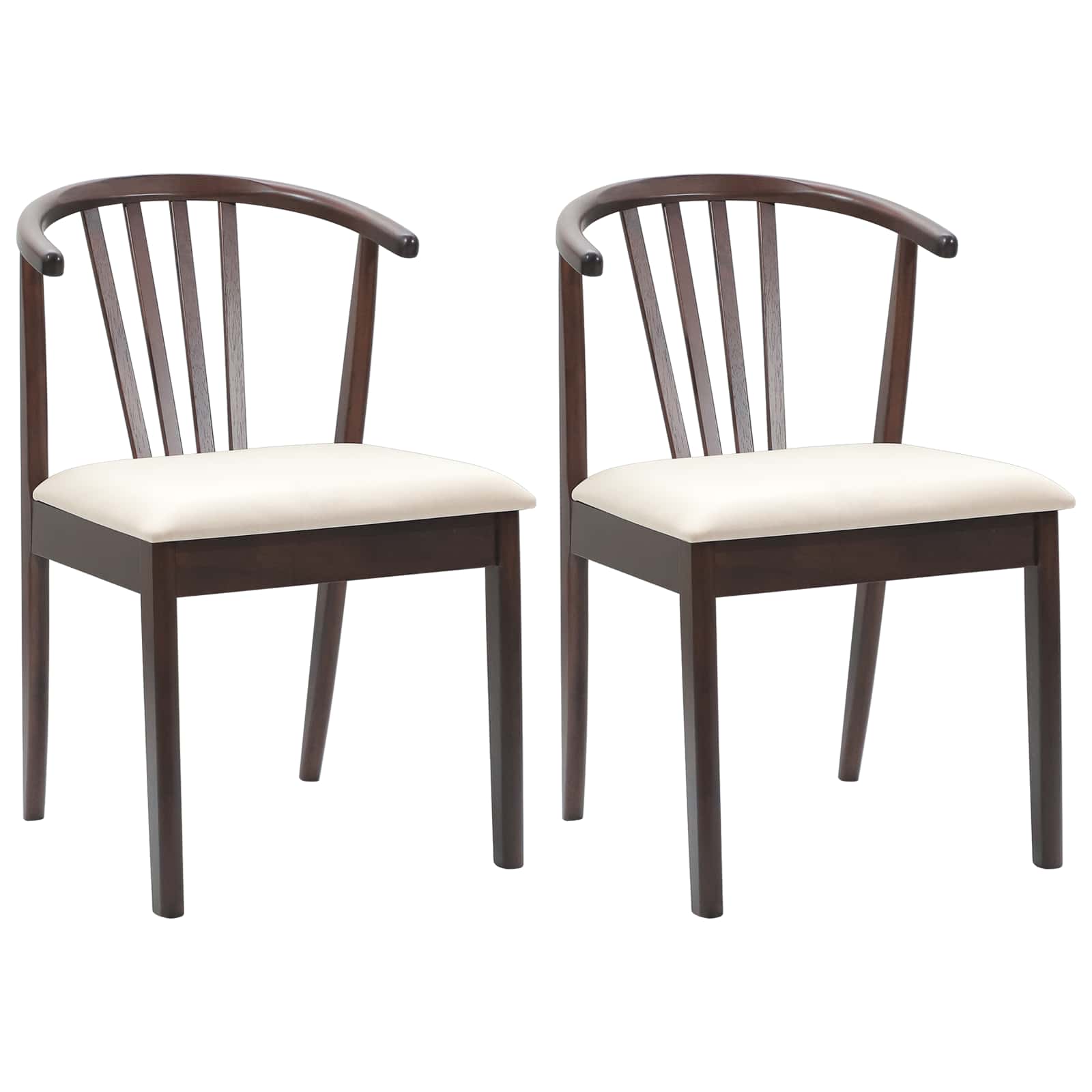 Esszimmerstuhl 2 pcs Hellbraun und hell Solides Gummiholz