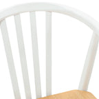 Esszimmerstuhl 2 pcs Weiß und Natur Solides Gummiholz