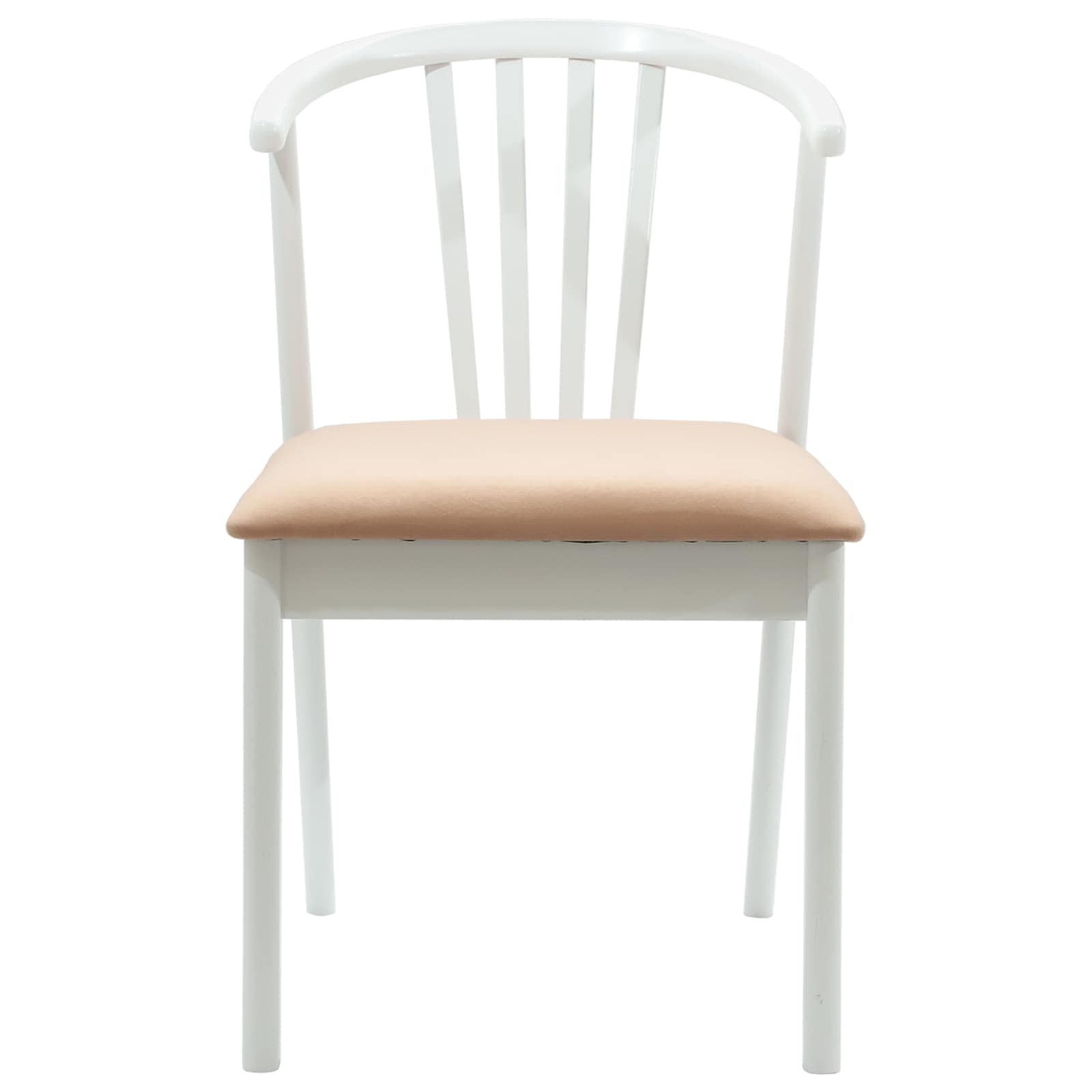 Esszimmerstuhl 2 pcs Weiß und Braun Solides Gummiholz