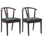 Esszimmerstuhl 2 pcs Hellbraun und Schwarz Massives Gummiholz