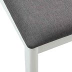 Esszimmerstuhl 2 pcs Weiß und Grau Massives Gummiholz