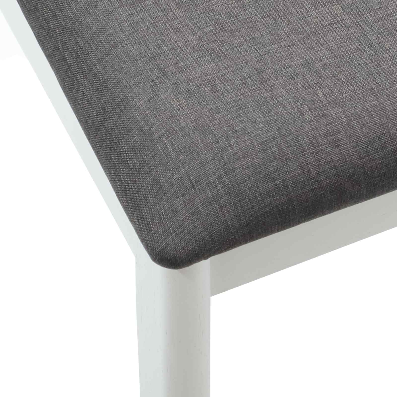 Esszimmerstuhl 2 pcs Weiß und Grau Massives Gummiholz