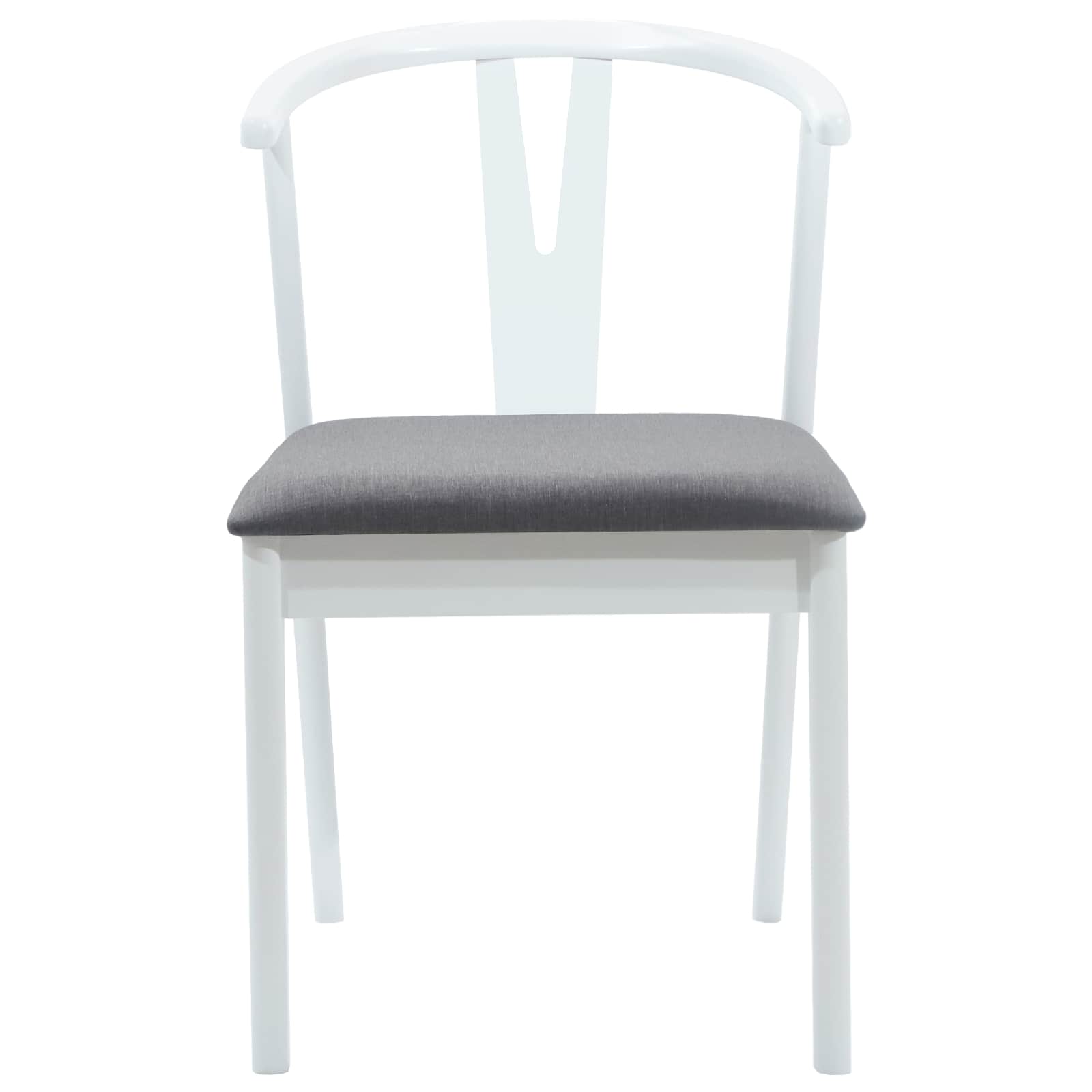Esszimmerstuhl 2 pcs Weiß und Grau Massives Gummiholz