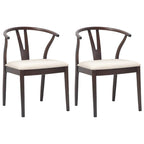 Esszimmerstuhl 2 pcs Hellbraun und hell Massives Gummiholz